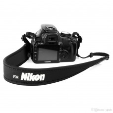 Nikon Neoprene Camera Neck Strap Black Color with White Letter
